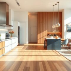 Podłoga w kuchni z aneksem: jak połączyć funkcjonalność i estetykę dwóch stref bez kompromisów